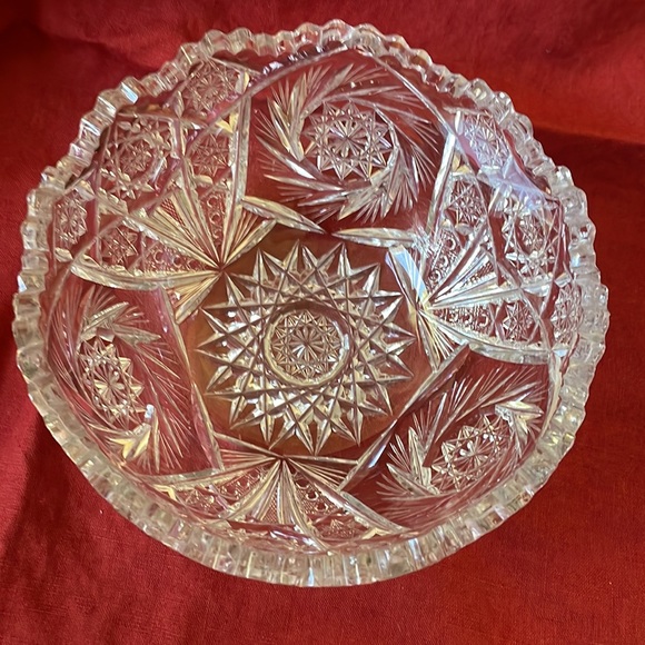 Vintage cut crystal pinwheel pattern bowl - Picture 2 of 10